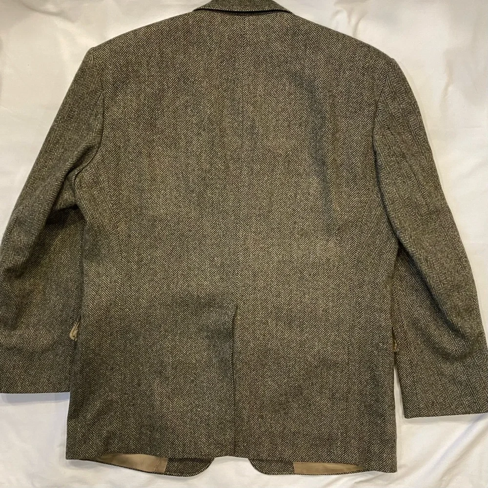 LANDS’ END 43R Brown Herringbone 100% Wool Sports Coat‎